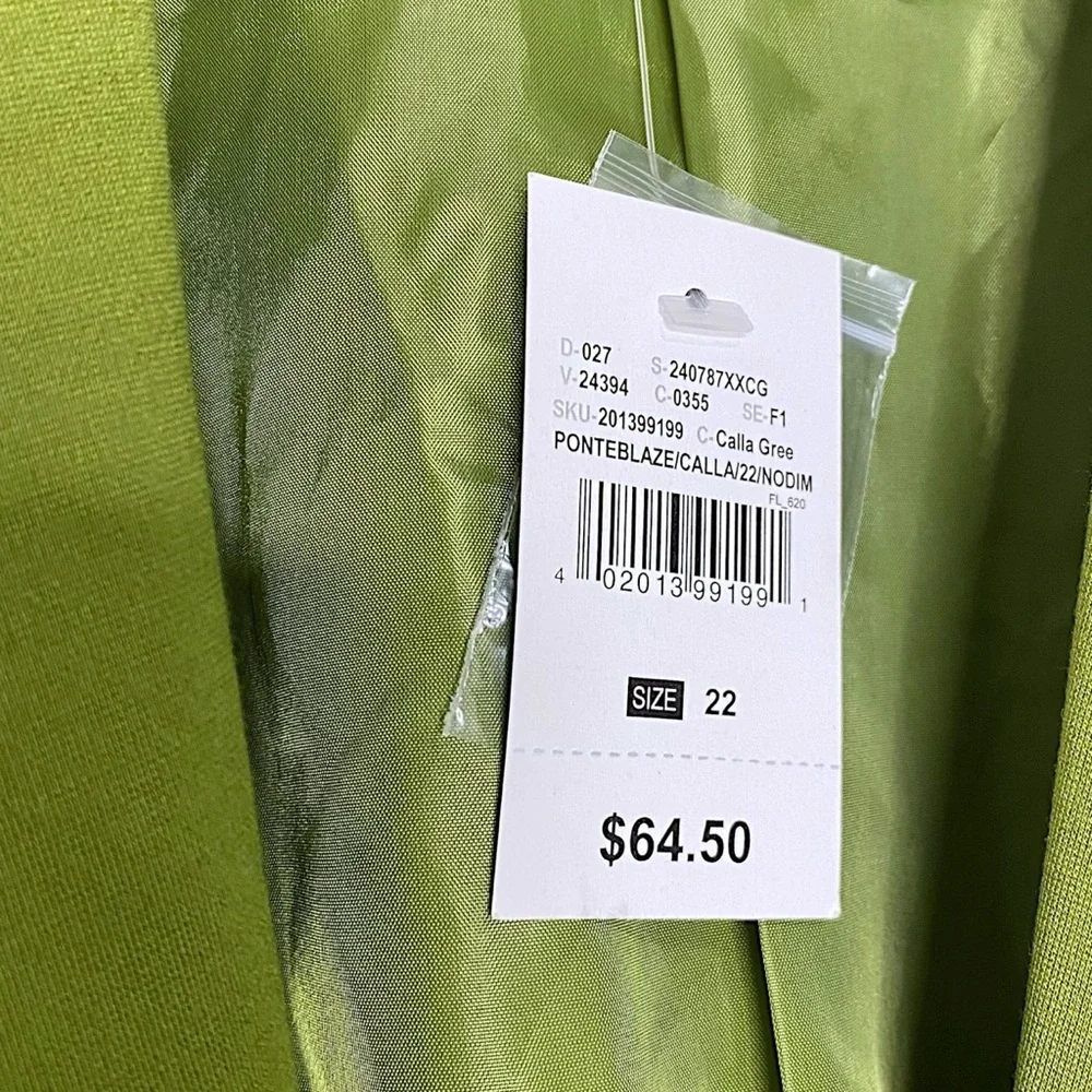 NWT Ashley Stewart Green Stretch Ponte Blazer Business Jacket Womens 22 Plus - Picture 6 of 8